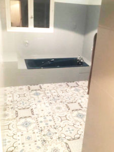 Chantier pose Lino Géométrique 44