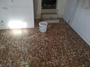 Ragréage vitrifié avant intervention millet