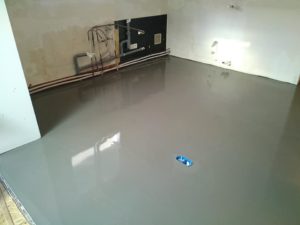 ragréage vitrifié en cours de réalisation sur nantes