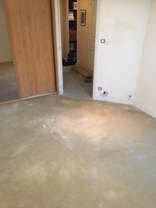 chantier en cours de réalisation pose de parquet