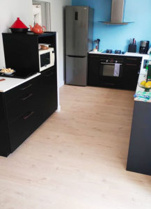 rénovation cuisine - pose sols PVC